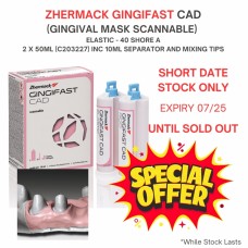 Zhermack Gingifast CAD (Gingival Mask Scannable)  - Elastic 40 Shore A - 2 x 50ml (C203227) - DG - SPECIAL OFFER - SHORT DATED STOCK EX 07/25 - UNTIL SOLD OUT ONLY