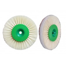 Hatho Stoddard Poly Buff Scotchbrite 2 Rows Chung King Bristles - Green Hub - 80mm Dia (3") x 11mm Wide - SINGLE 1pc