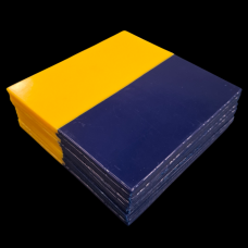Mouthguard Blanks 4mm - Navy/Yellow - 10 Pack - SQUARE - OVERSTOCK CLEARANCE