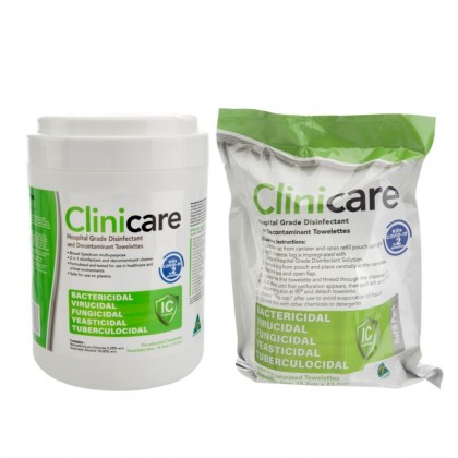 Dentalife Clinicare Hospital Grade Alcohol Disinfectant Towelette CANISTER + REFILL COMBO - 440 Wipes (DL2910 + DL2910R)
