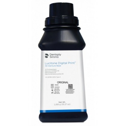 Dentsply Sirona Lucitone Digital Print™ 3D Denture Resin - LIGHT PINK - 1 Bottle (1kg) – REF 906202 **For Asiga printers. Requires Dentsply heated light curing unit - Please check**