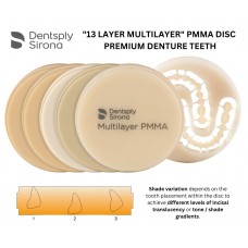 Dentsply Sirona MULTILAYER PMMA Tooth Shade Discs (13 Layers > 80Mpa) - 20mm x 98mm - 1pc - Shade Options Available
