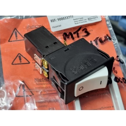 Renfert MT3 On/Off-switch 230 V/10 A (ETA Brand / WHITE Switch) Complete with Silicone Cap (GREY FRAME) - Part 106C - 900033777 – 1pc *** FOR NEW AU MODELS JULY 2022 - AU MODELS 18080000-09 and 18080500-09 - PROVIDE UNIT SERIAL NUMBER