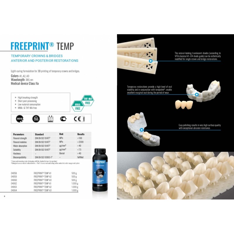 Detax Freeprint TEMP 385 DLP 3D Printing Resin - 500g