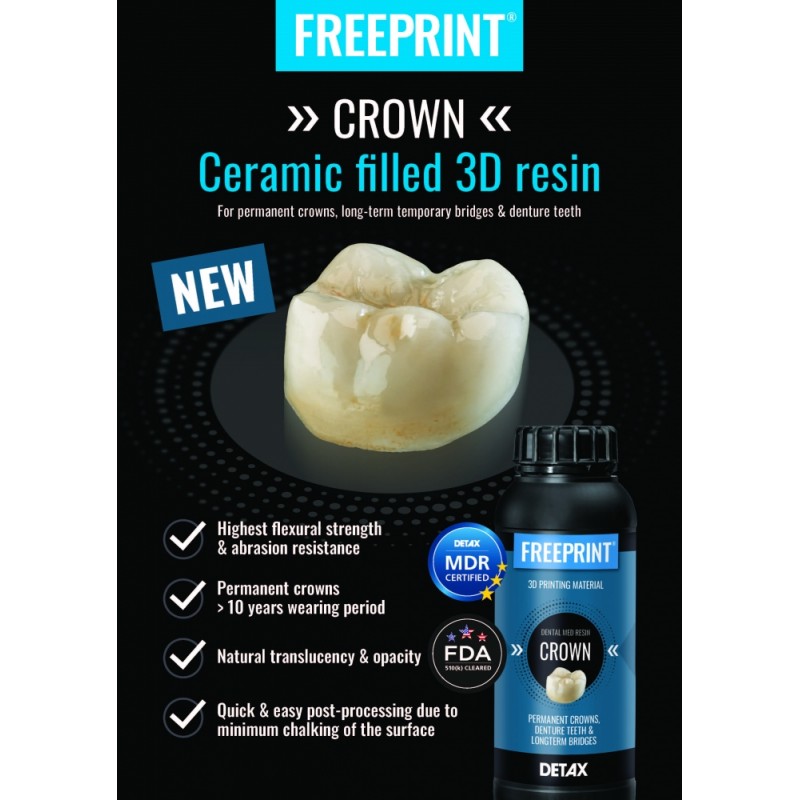 Detax Freeprint CROWN 385 DLP 3D Printing Resin - 500g