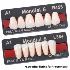 Kulzer Pala MONDIAL 6 Anteriors NanoPearl Acrylic Teeth (Kulzers High End Denture Teeth Range) - All Indications - ANTERIORS - 1 Card
