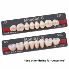 Kulzer Pala MONDIAL 8 Posterior NanoPearl Acrylic Teeth (Kulzers High End Denture Teeth Range) - All Indications - POSTERIORS - 1 Card