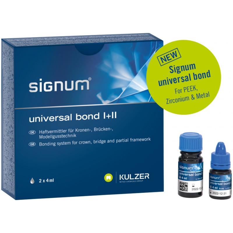 Kulzer Signum Universal Bond Set I + II - 2 x 4ml 66079923 - All In One - PEEK, Zirconium, Zirconia & Metals 