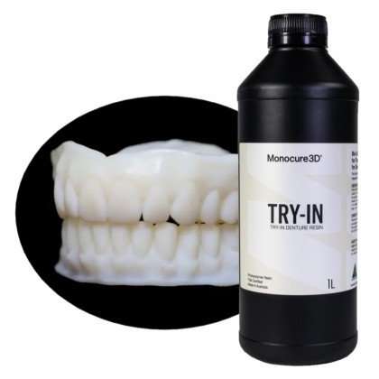 Monocure 3D TRY-IN Biocompatible Dental Resin - DLP Resin - A1 Shade - 1L