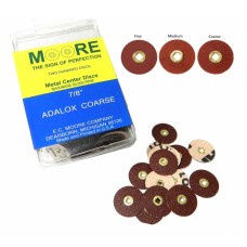 Moores PAPER Discs - ADALOX Aluminium Oxide Coated - 7/8” (22mm) – COARSE – 200pc 