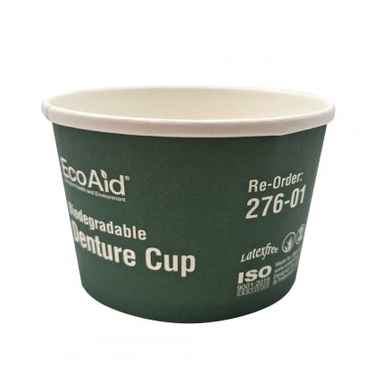 EcoAid Denture Cups Disposable Single Use 300ml - For short term use up to 48 hours - 800 Cups (16 Packs x 50) - Full Carton